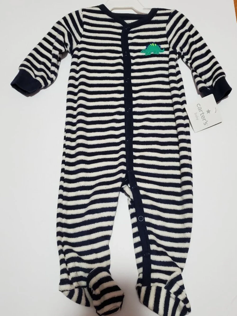 Carter's Terry Snap Onesie with Dinosaur